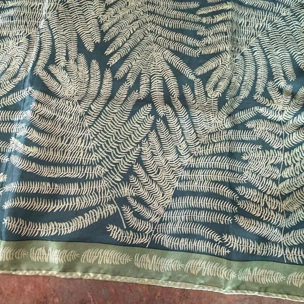 Vern Neumann Fern Square Scarf Green Nature Made in Japan